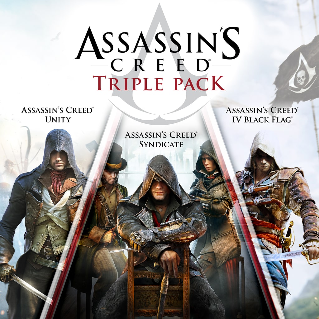 Набор AC: Чёрный флаг, Единство, Синдикат — обложка (PS4)