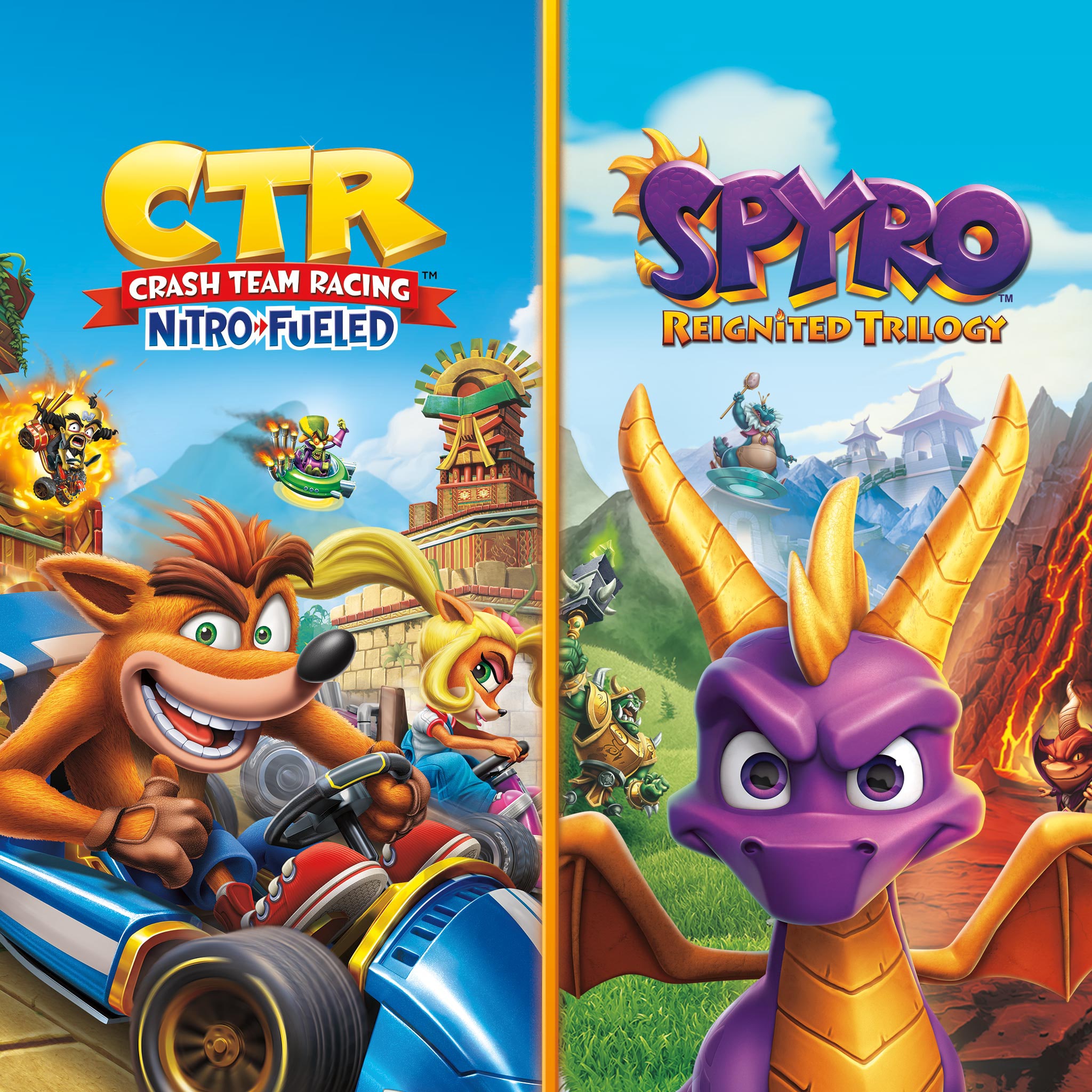 Crash Team Racing Nitro-Fueled + Spyro Game Bundle — обложка (PS4)